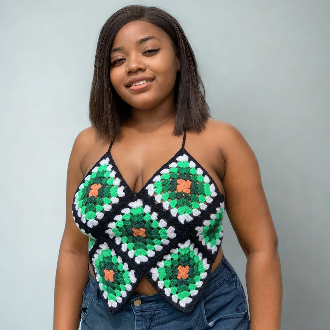 Bold Granny Squares Top Crochet Pattern
