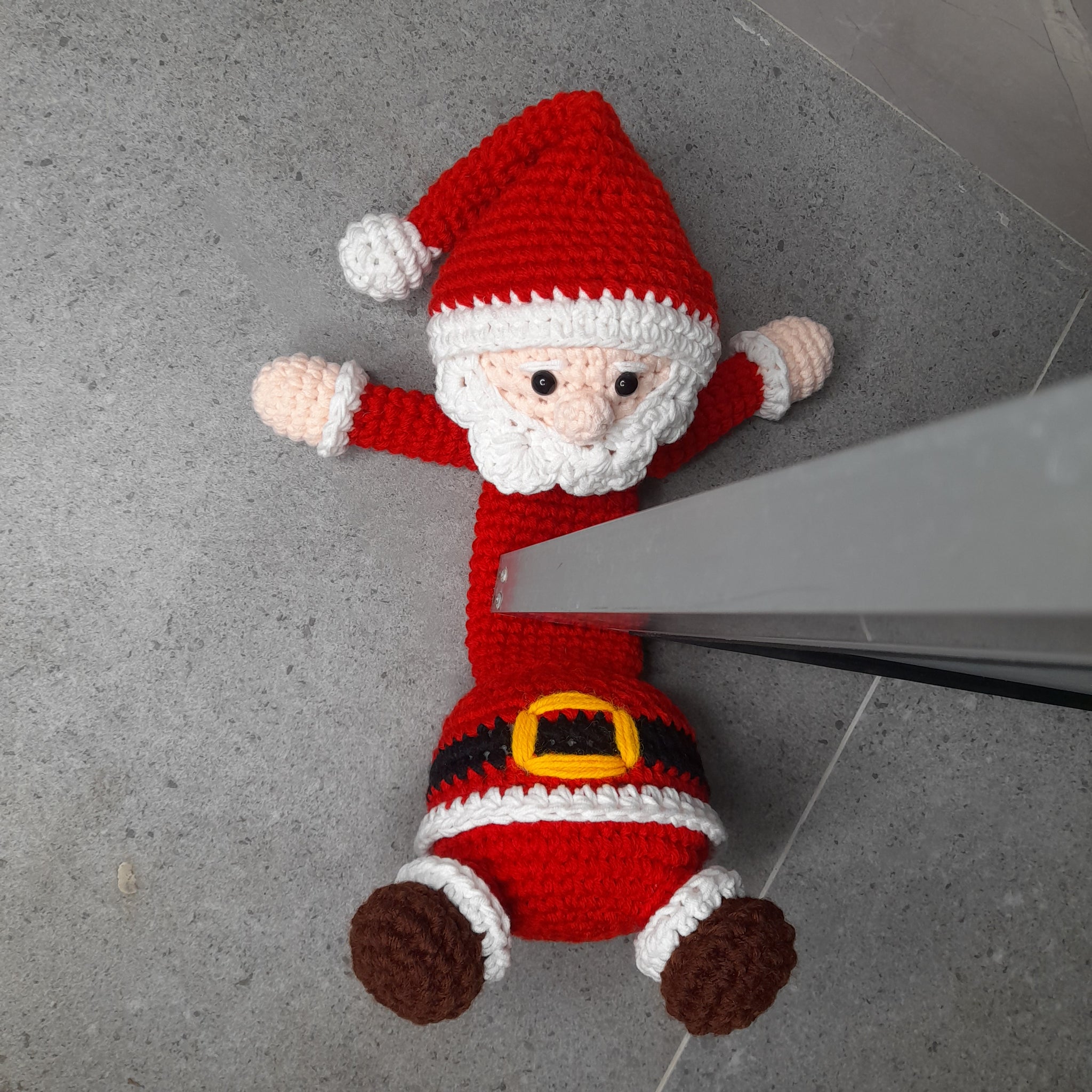 Crochet Squashed Santa Christmas Door stopper – Crochify