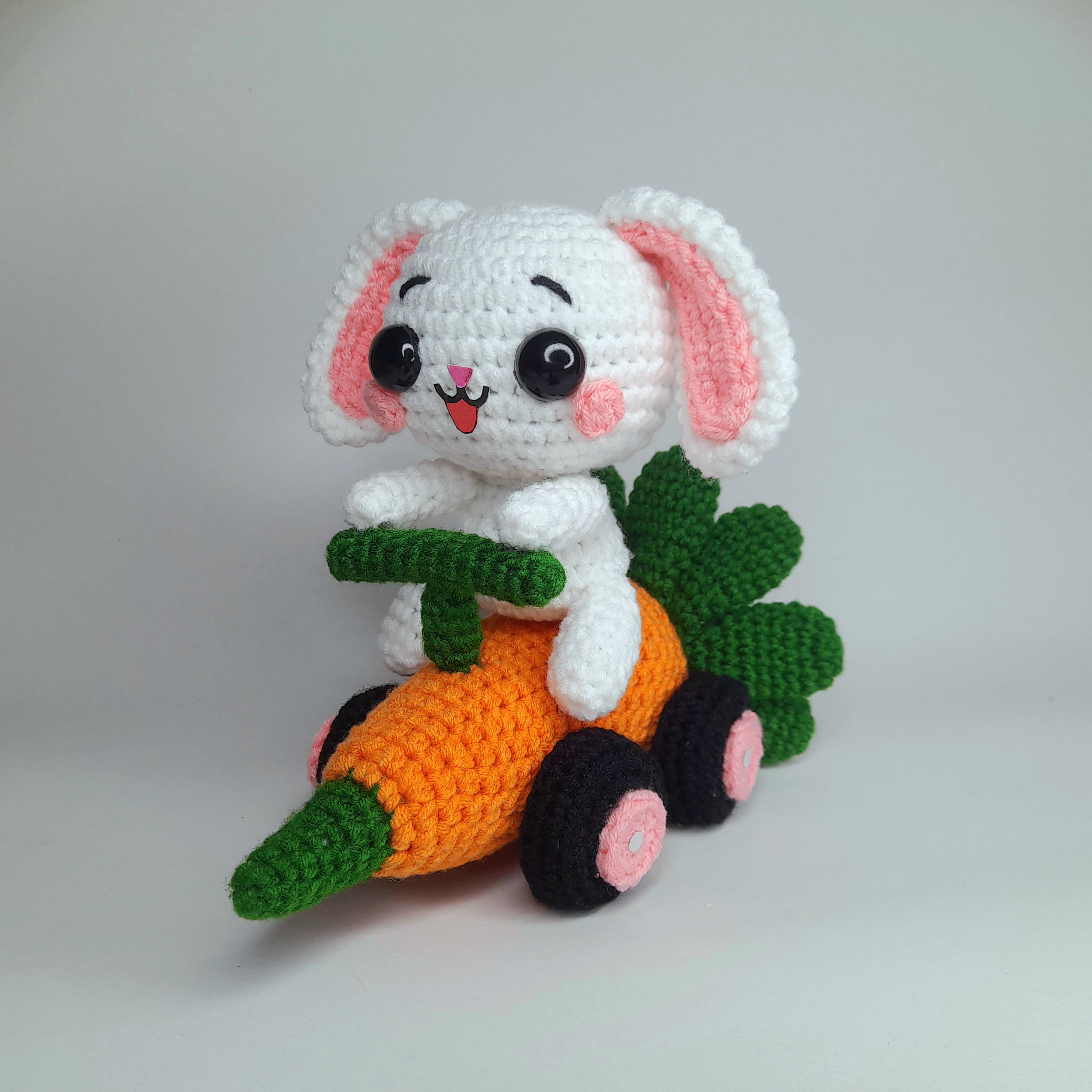Cute Bunny in Carrot Car - Easter Crochet Pattern