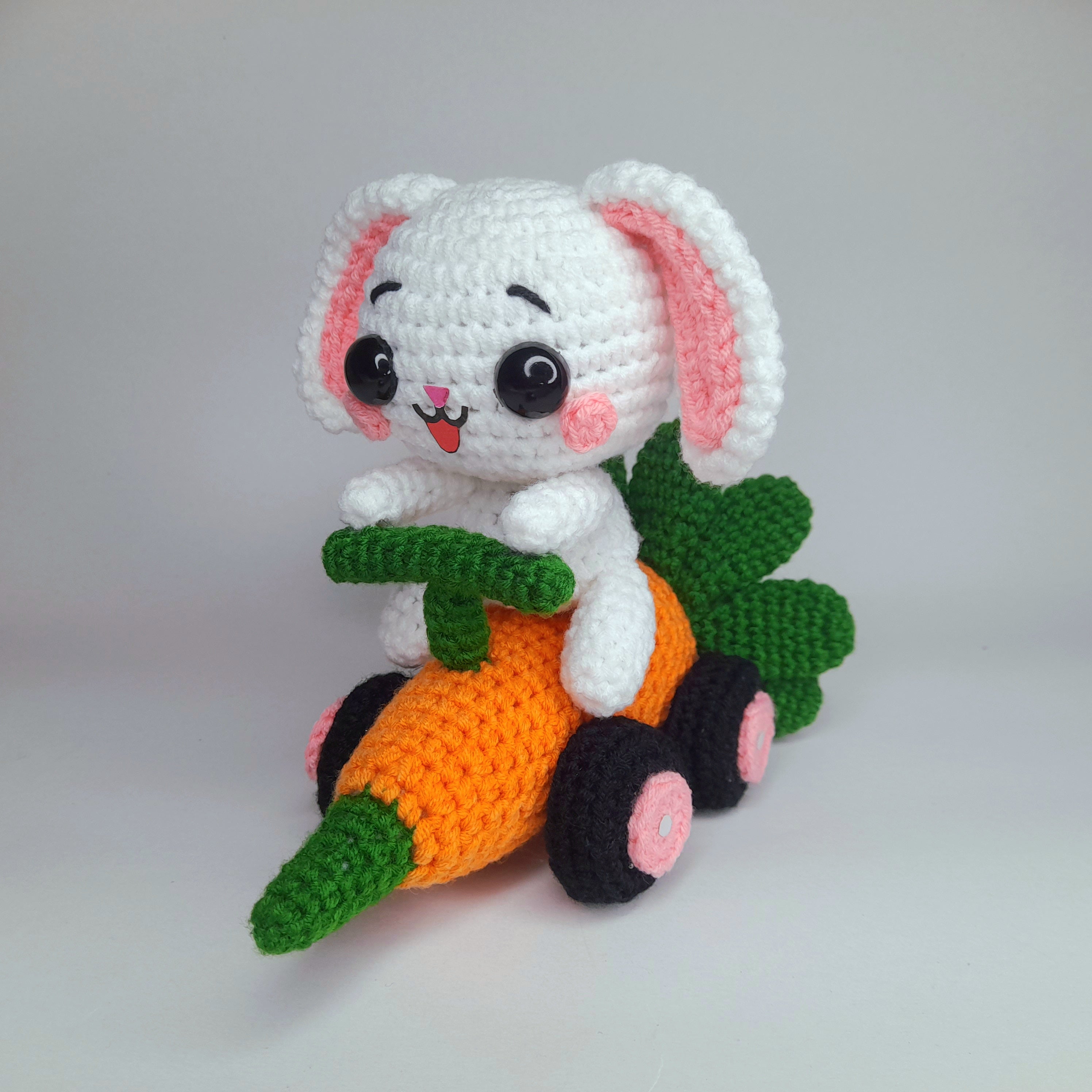 Cute Bunny in Carrot Car - Easter Crochet Pattern