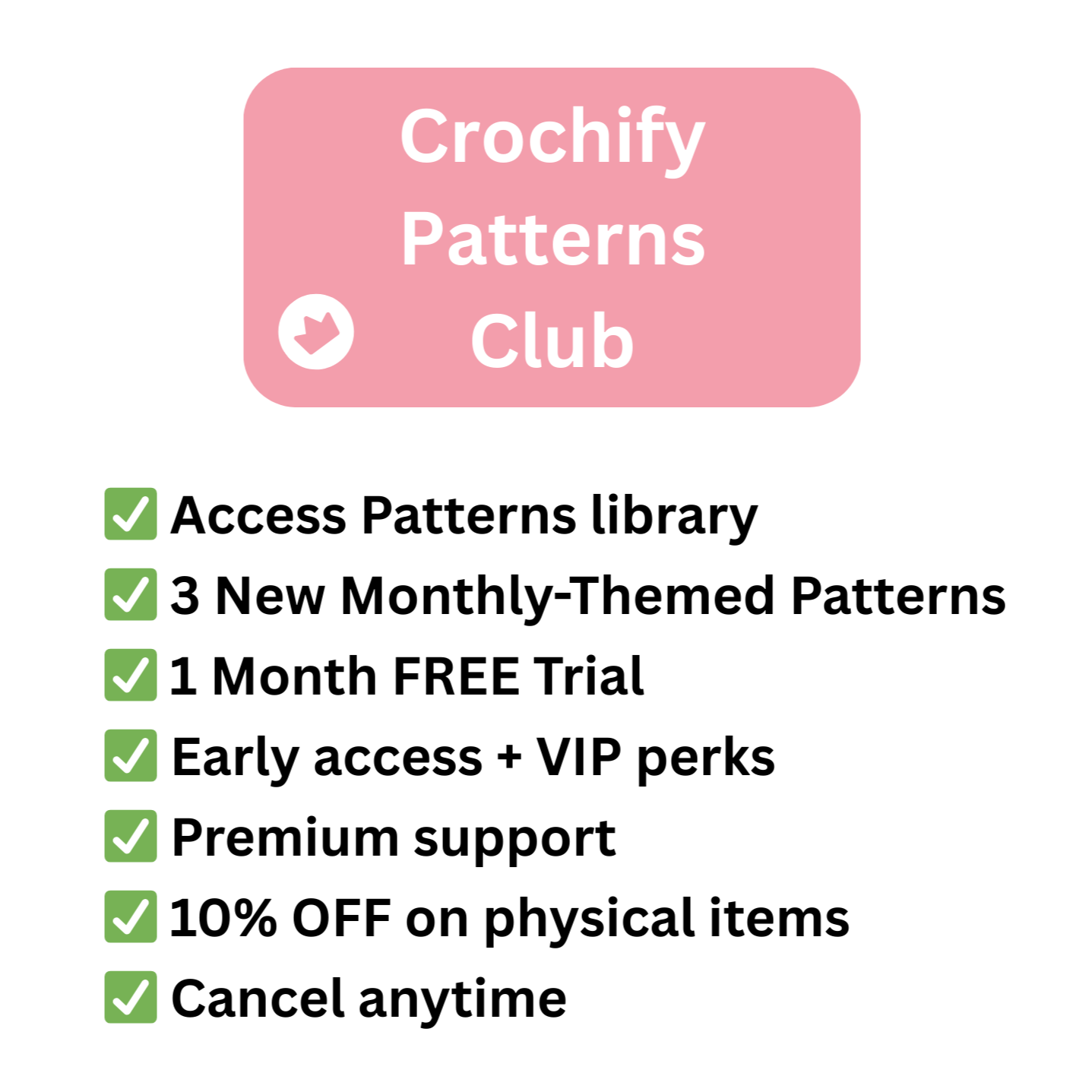 Crochify Patterns Club : Free 30-days Trial