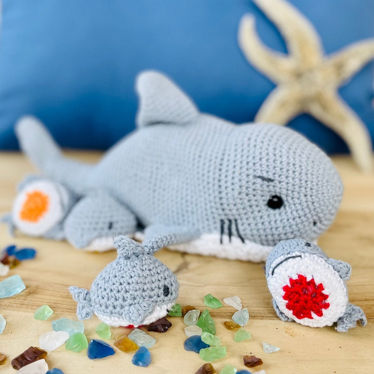 Crochet Shark Memory Game Pattern – Amigurumi with Mini Sharks – Crochify