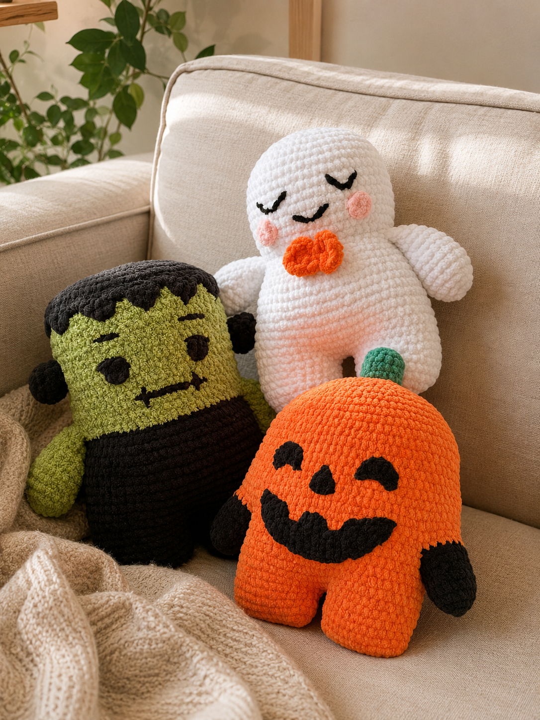 Halloween Pillows Trio Crochet Pattern