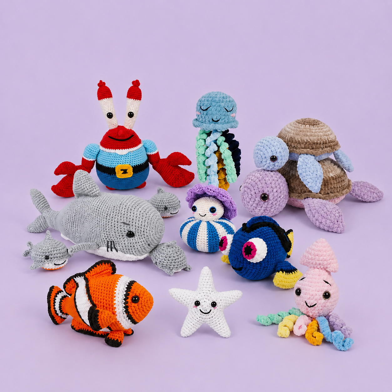 9 in 1 Undersea Squad Crochet Pattern + FREE GIFT 🎁