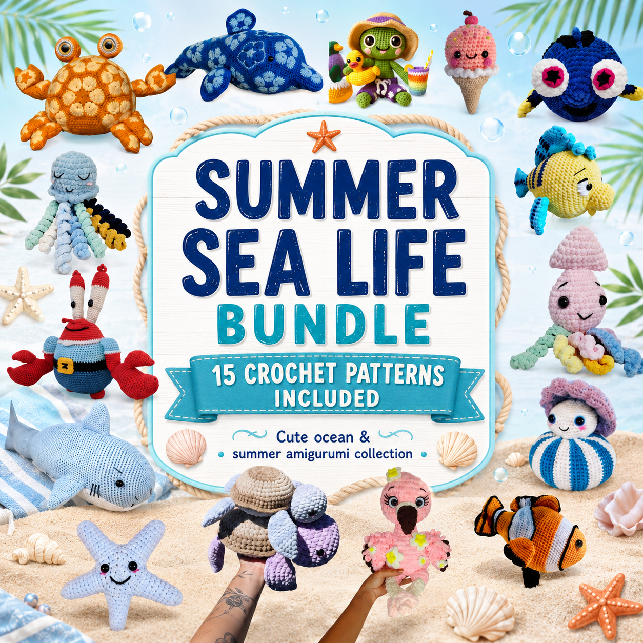 Summer Sea life Crochet Patterns Bundle