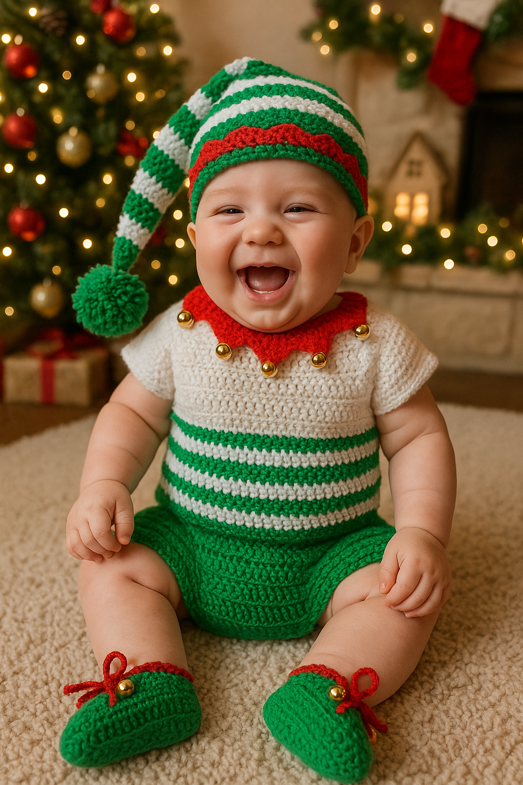 Christmas Elf Baby Set Crochet Pattern