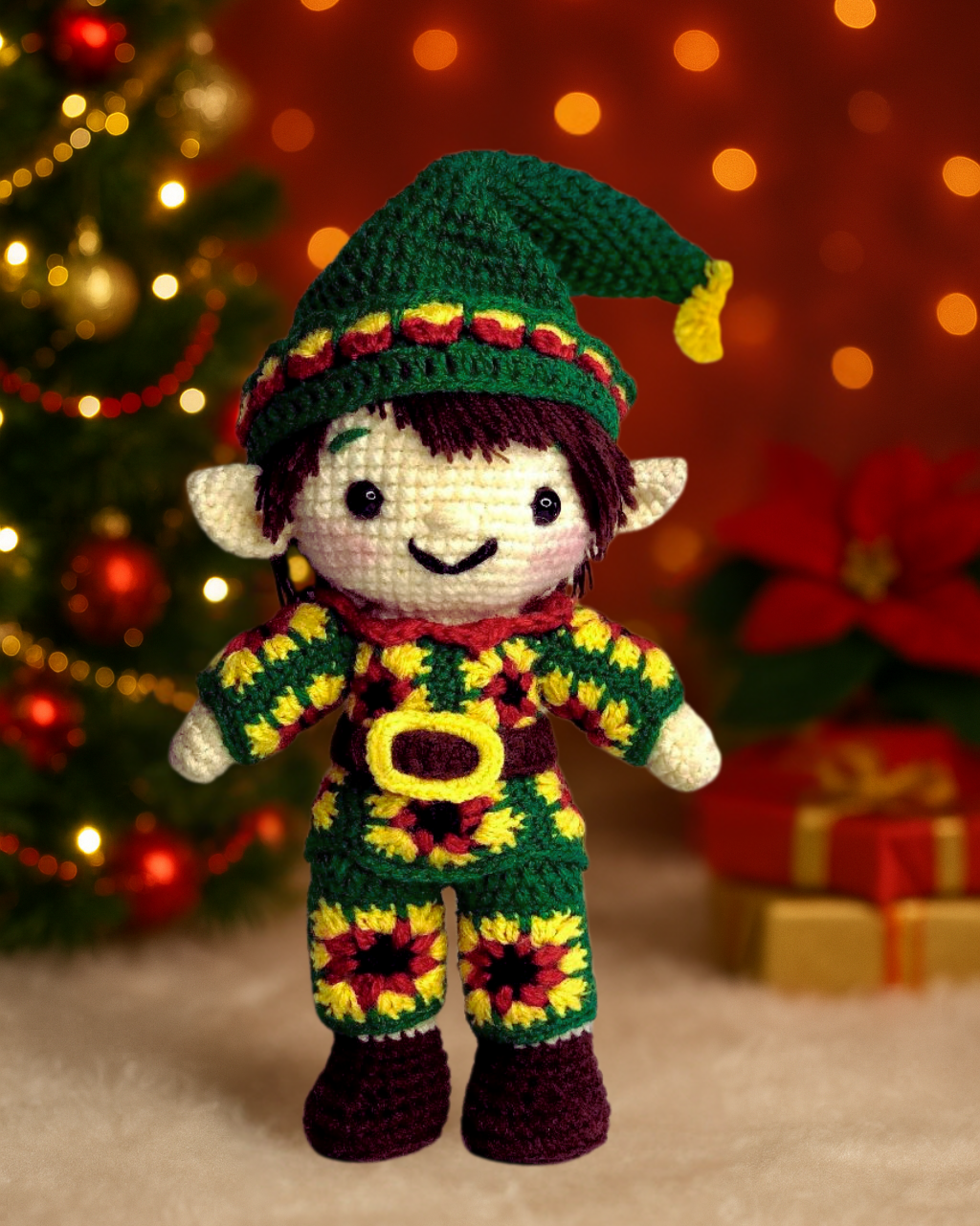 Elf African flowers Crochet Pattern