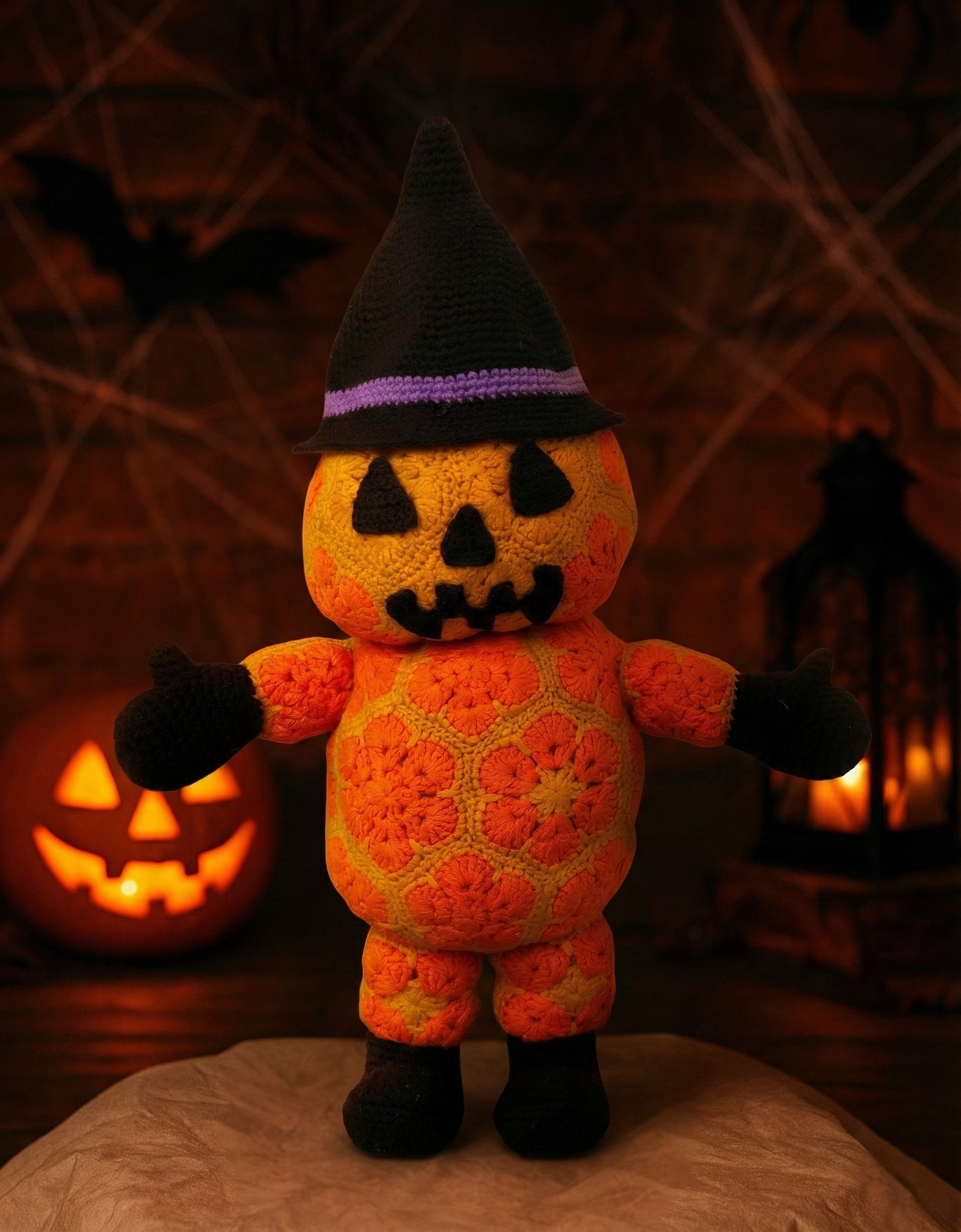 Halloween Pumpkin Witch Doll Crochet Pattern