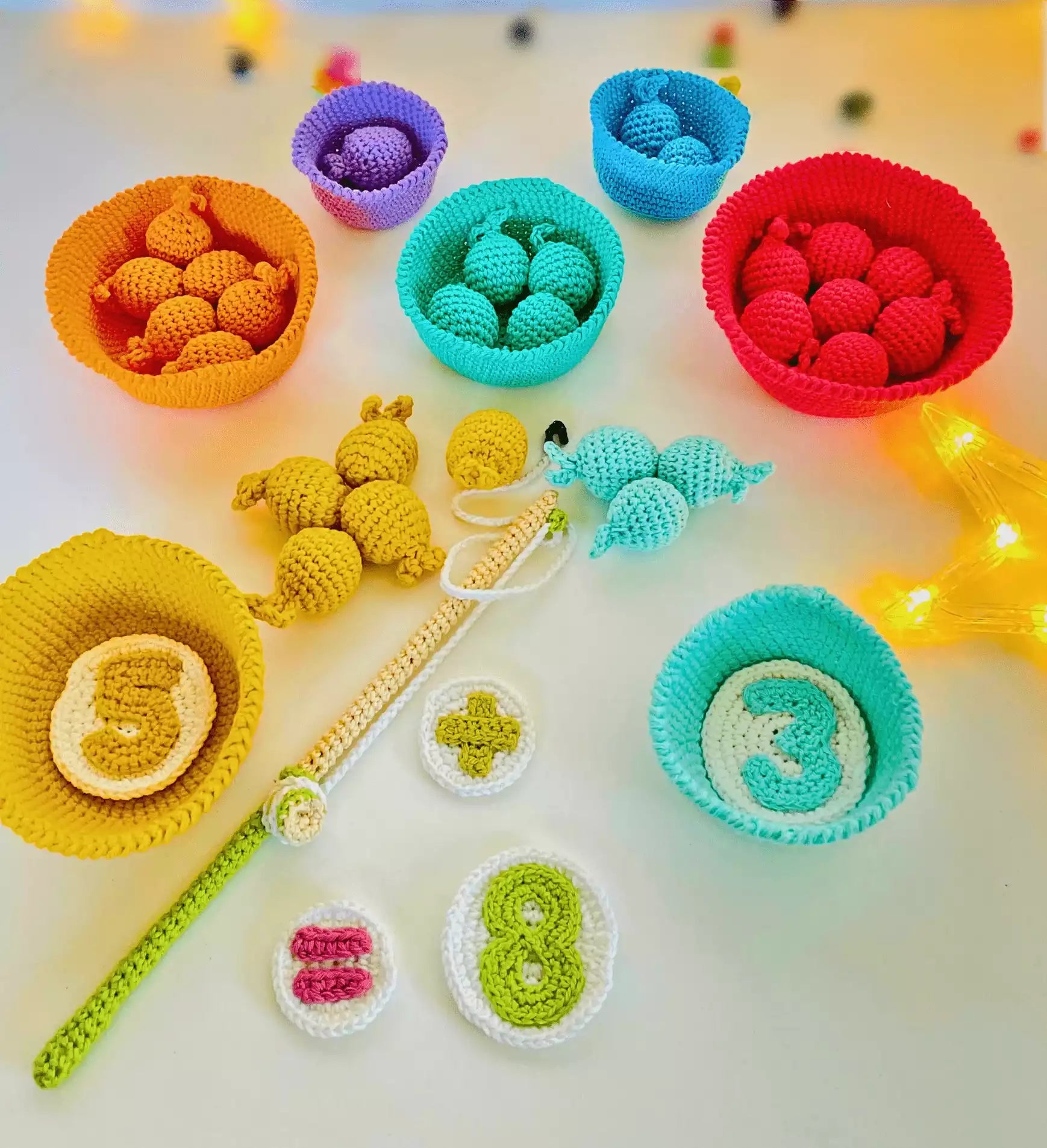 Crochet Counting Fishing Game Pattern - Educational and Engaging DIY Toy