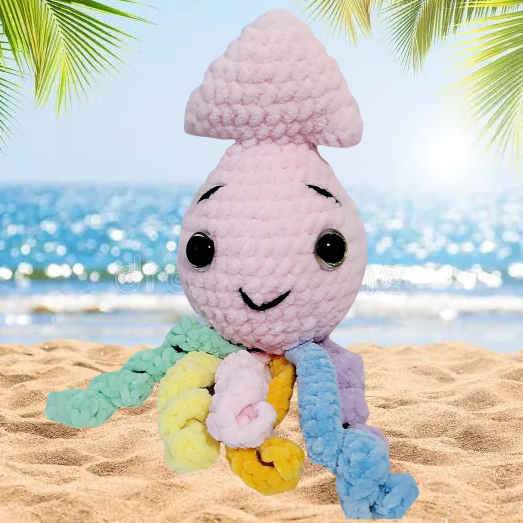 Crochet Sprinkles the Squid Pattern – Colorful Amigurumi for Summer