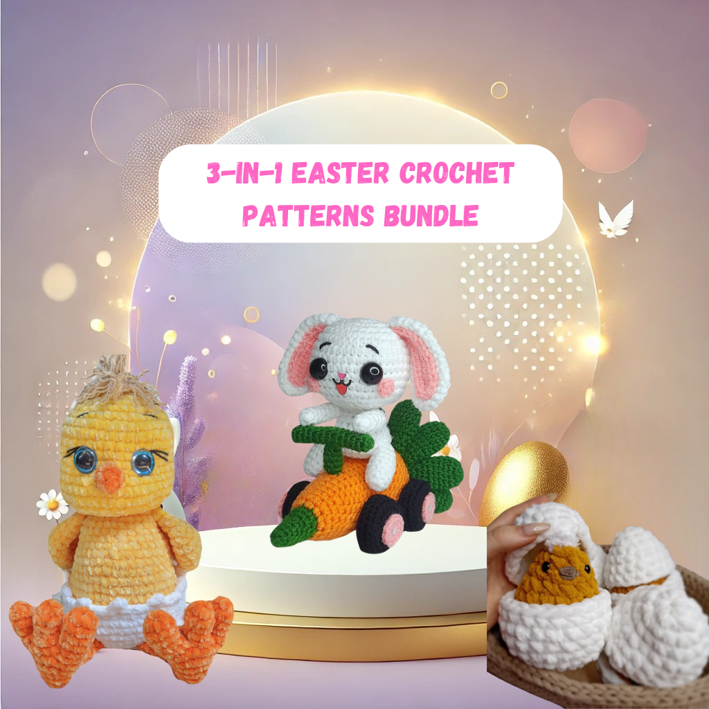 3 in 1 Easter Crochet Patterns Bundle + Gift 🎁