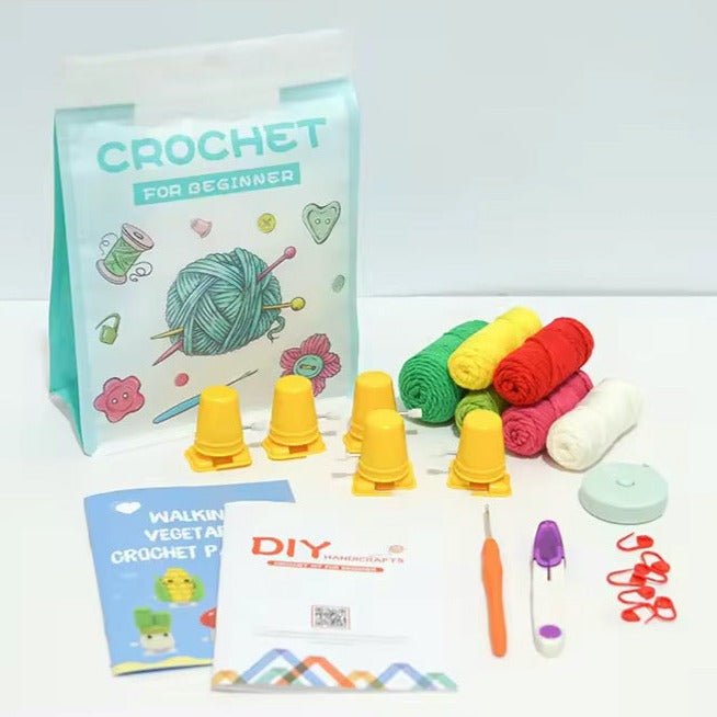 5 Walking Vegetables Crochet Kit + FREE Pattern & Video Tuto