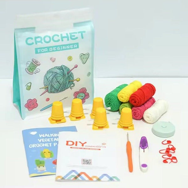 Free! グッズセット 5 Walking Vegetables Crochet Kit + FREE Pattern & Video Tuto