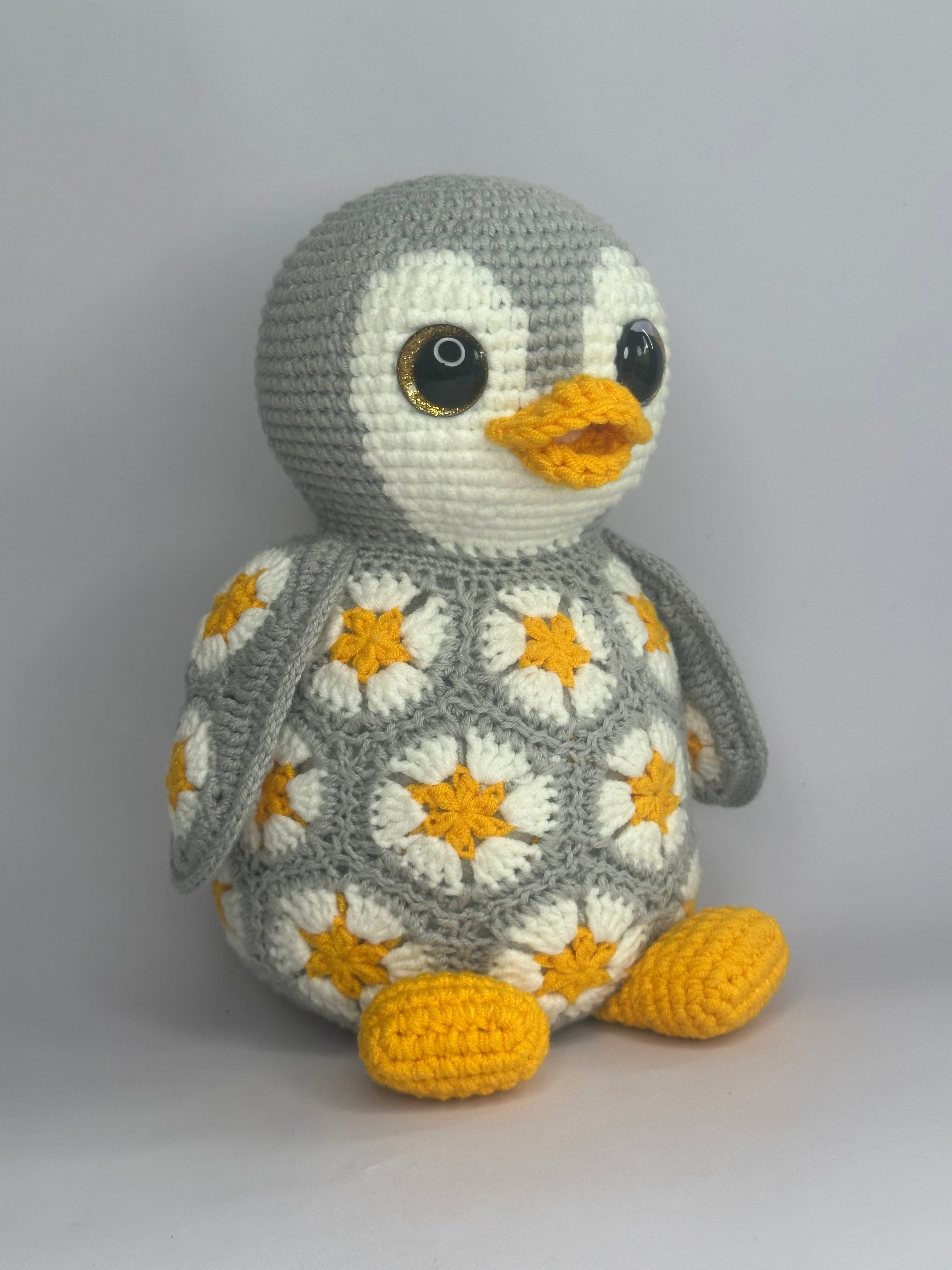 Penguin African flowers Crochet Pattern