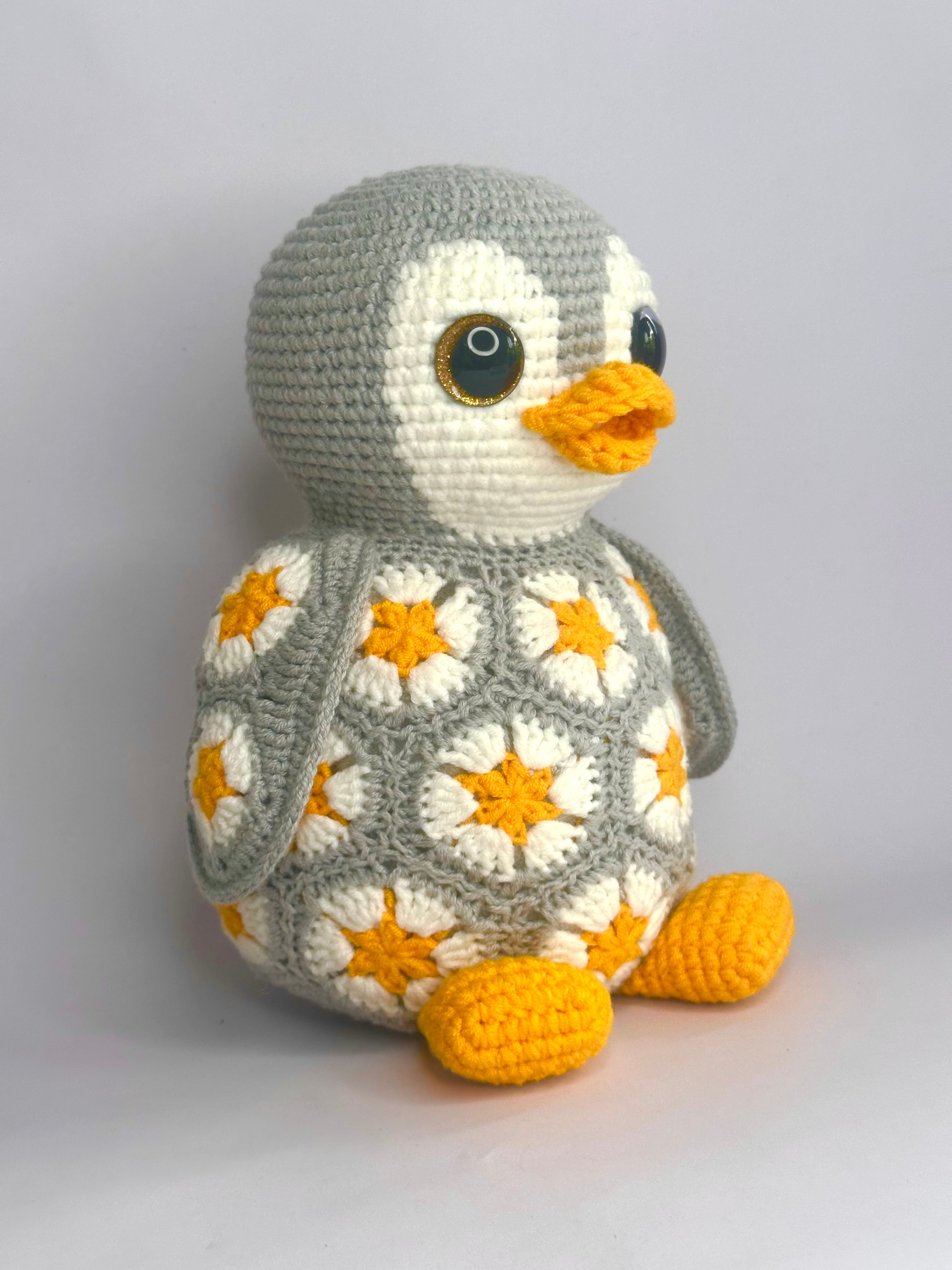 Penguin African flowers Crochet Pattern
