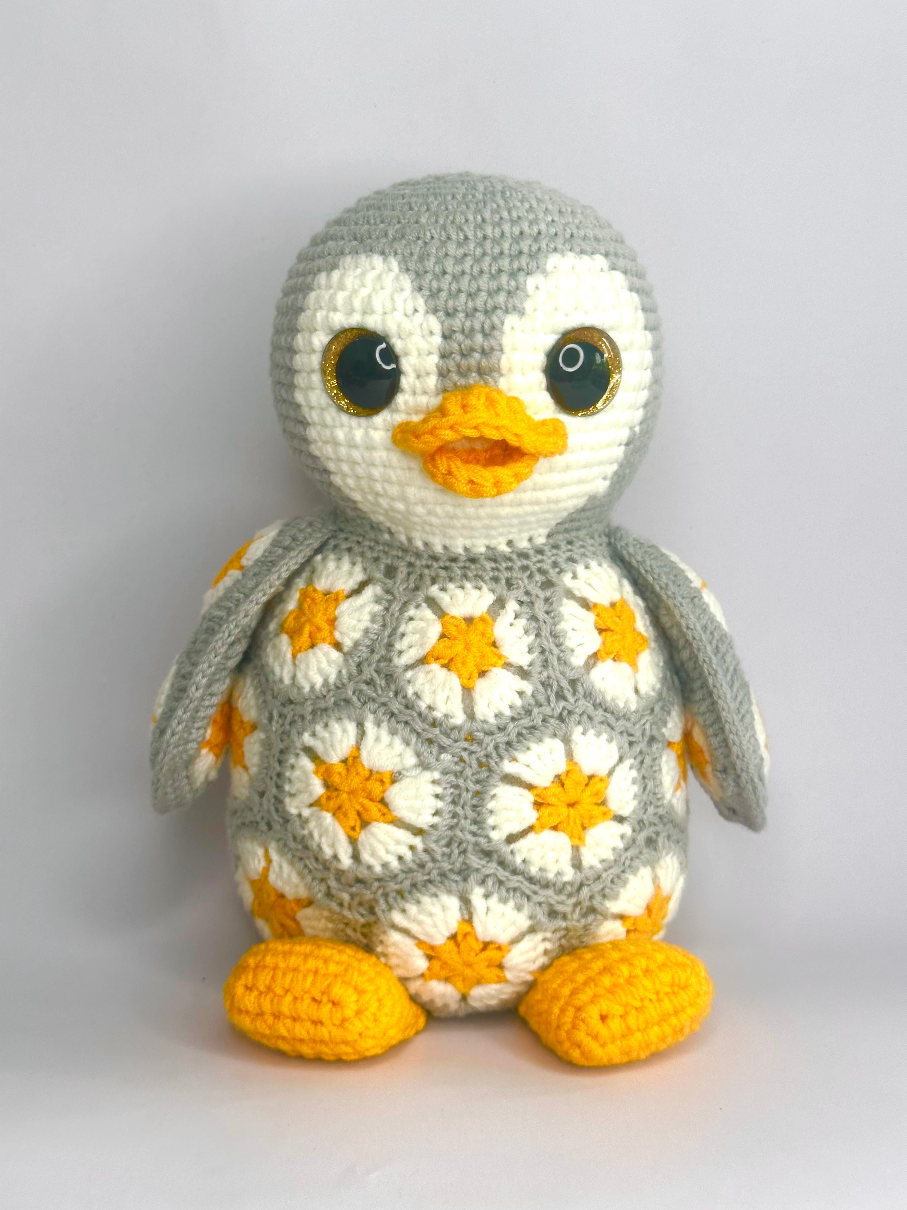 Penguin African flowers Crochet Pattern