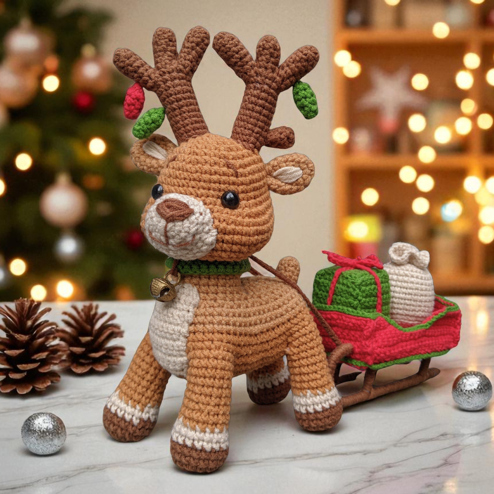 Reindeer with Sleigh Crochet Pattern
