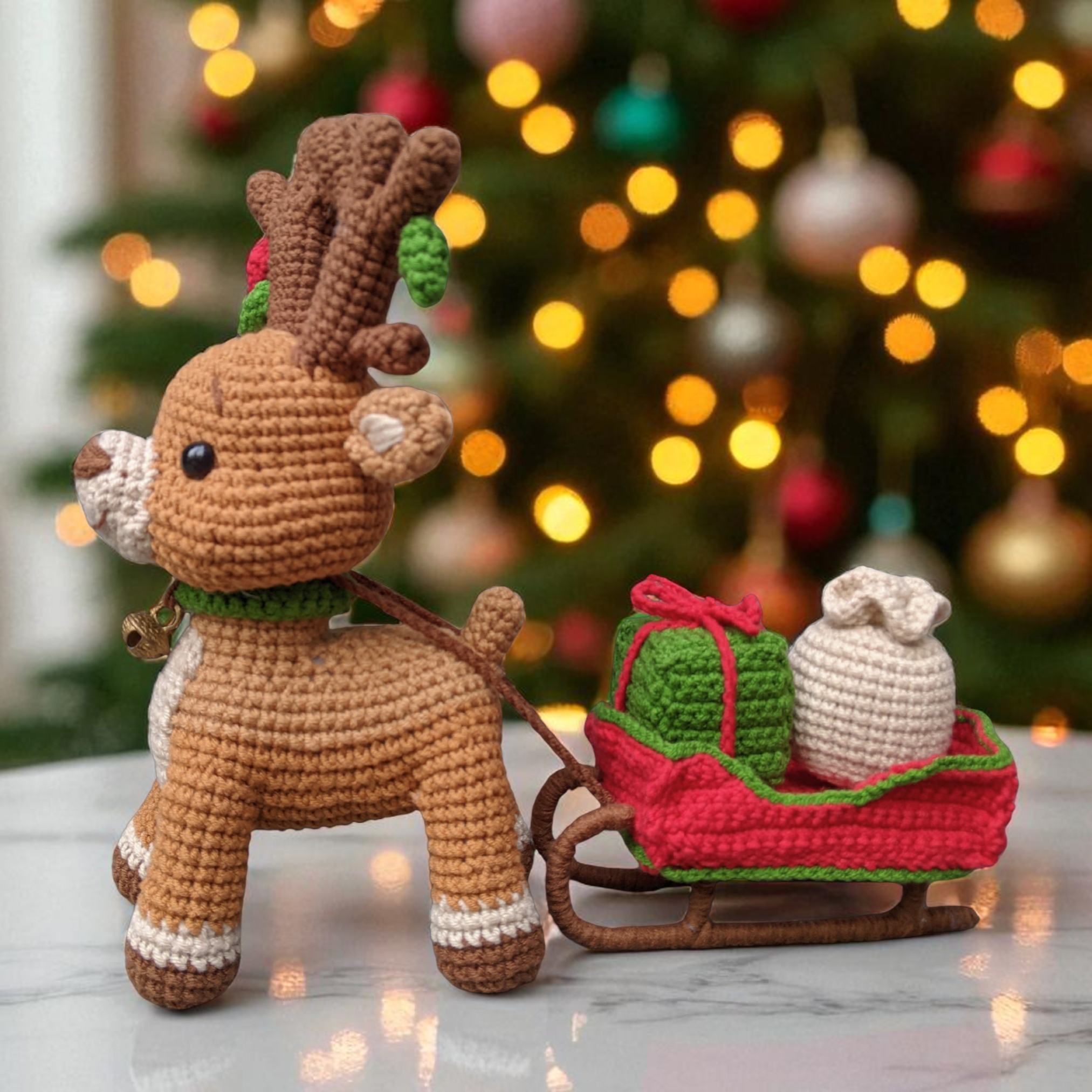 Reindeer with Sleigh Crochet Pattern