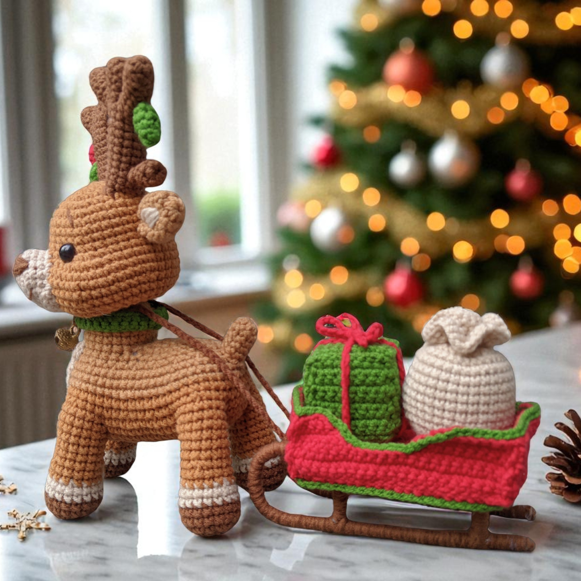 Reindeer with Sleigh Crochet Pattern