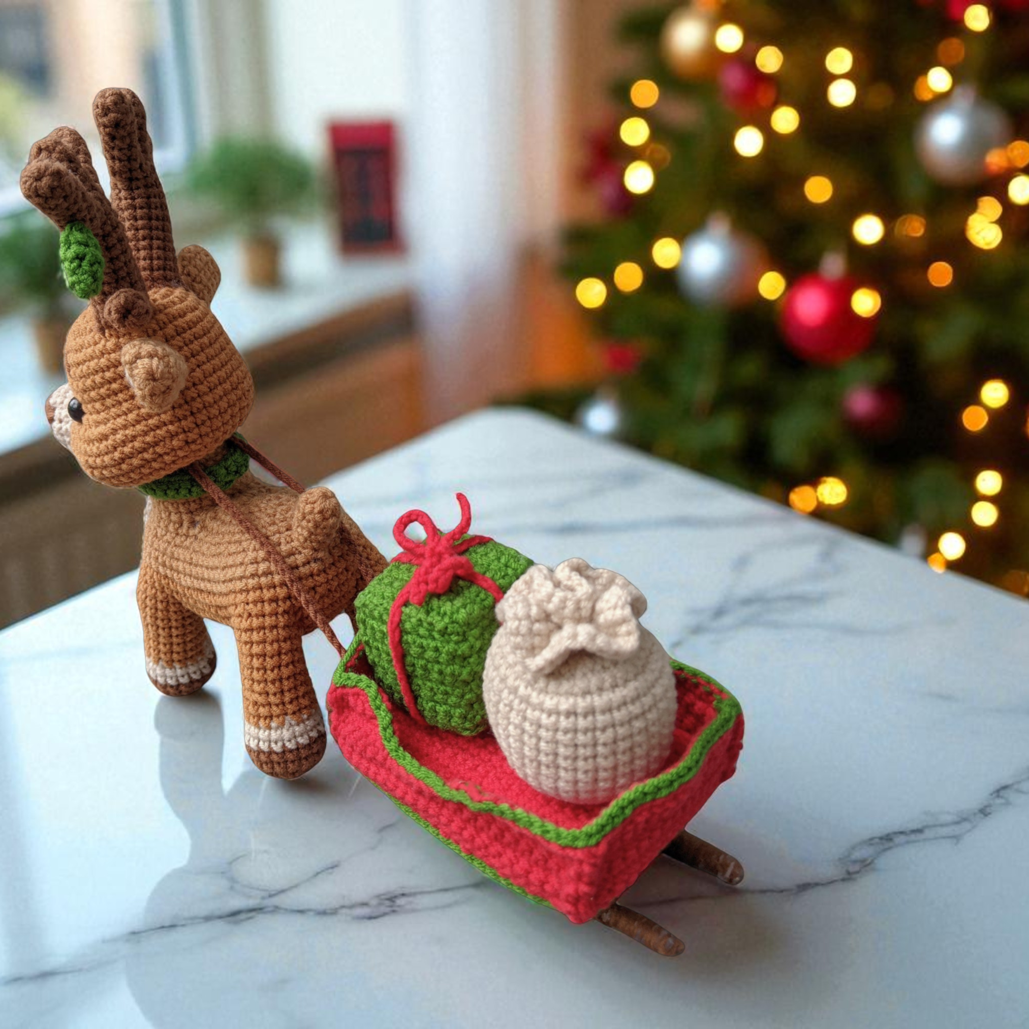 Reindeer with Sleigh Crochet Pattern