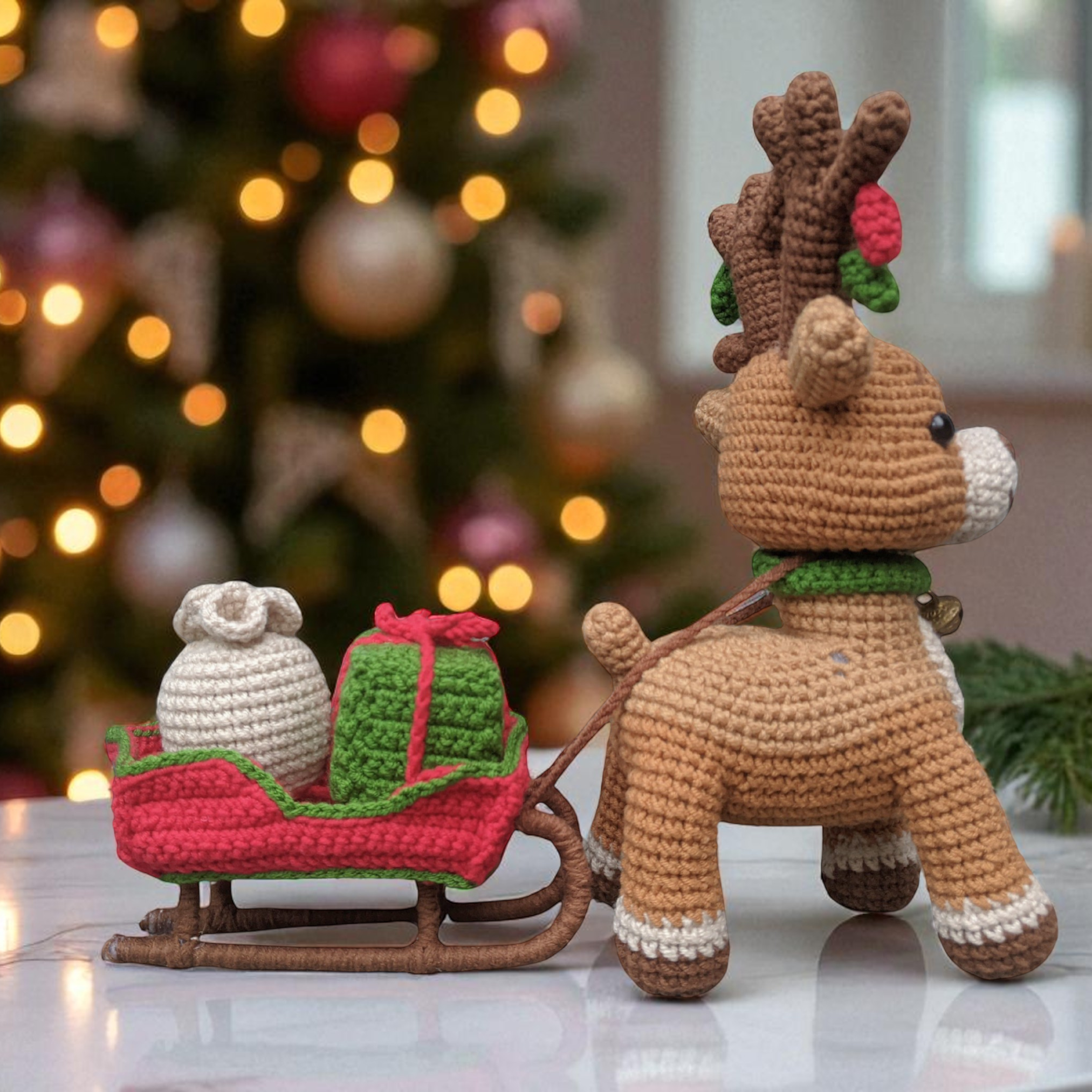 Reindeer with Sleigh Crochet Pattern