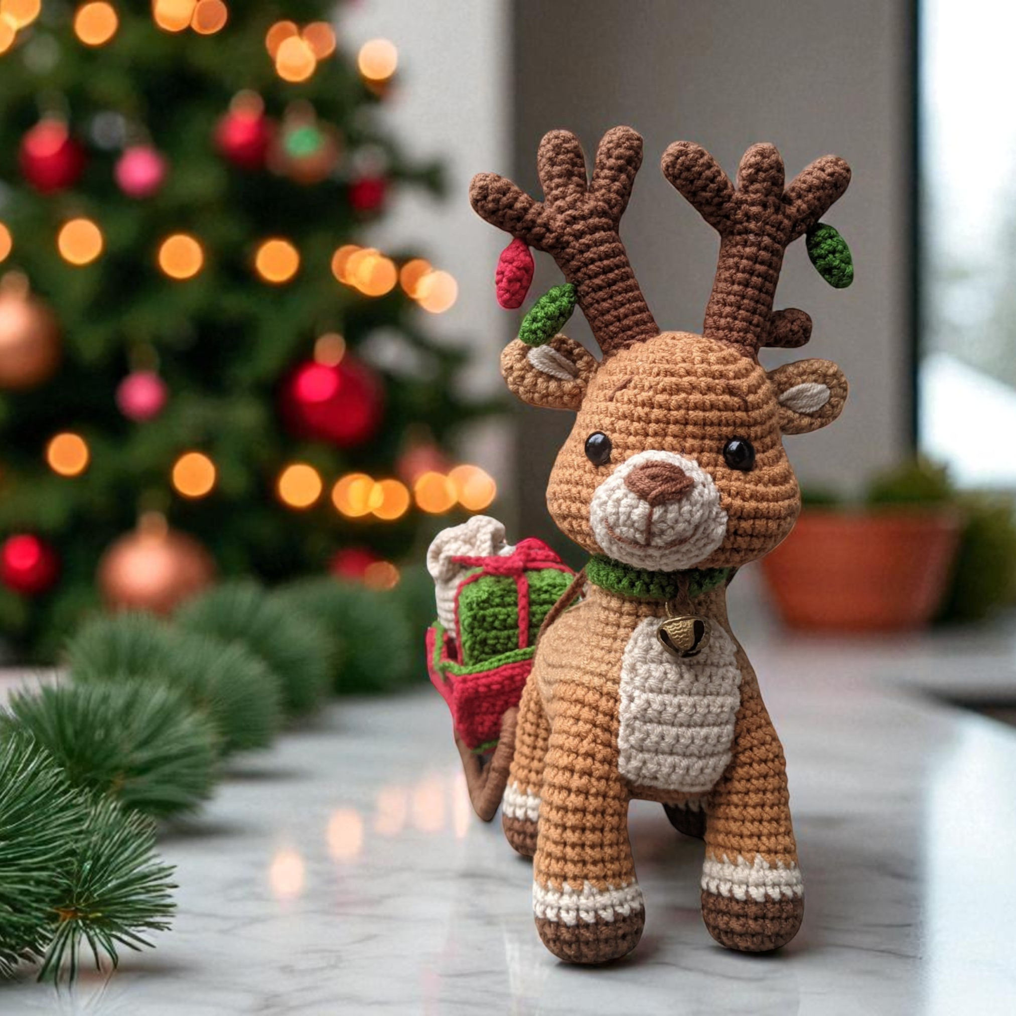 Reindeer with Sleigh Crochet Pattern