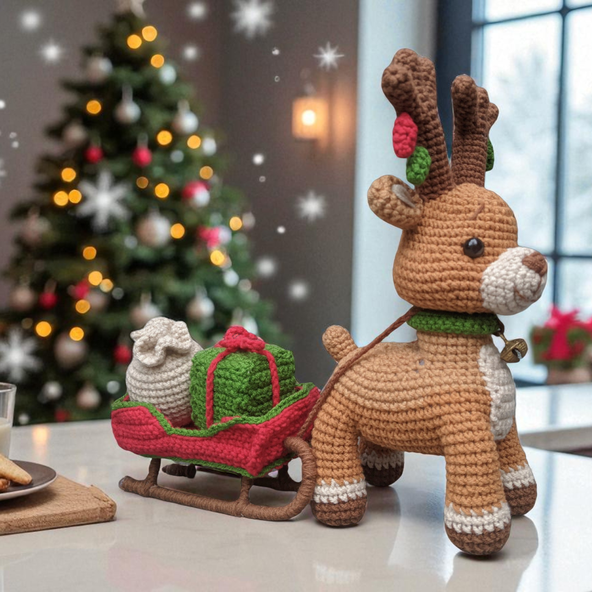 Reindeer with Sleigh Crochet Pattern