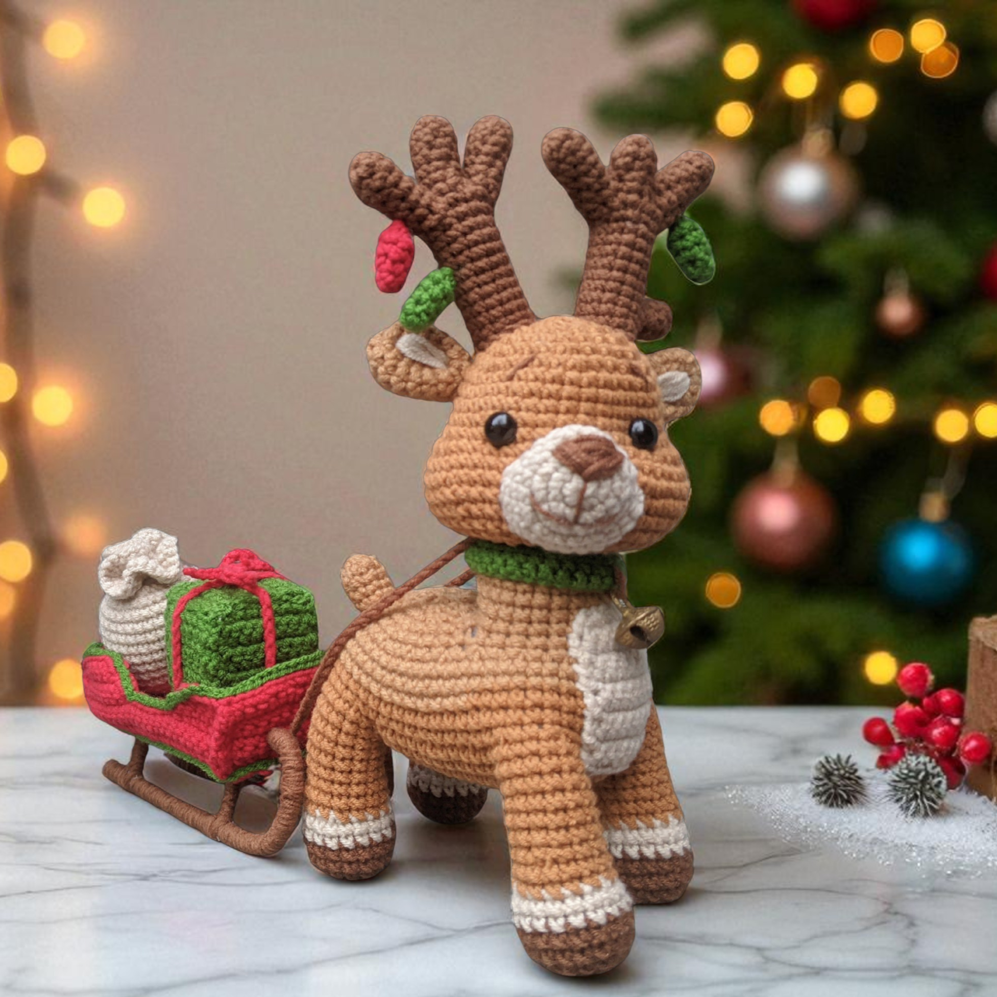 Reindeer with Sleigh Crochet Pattern
