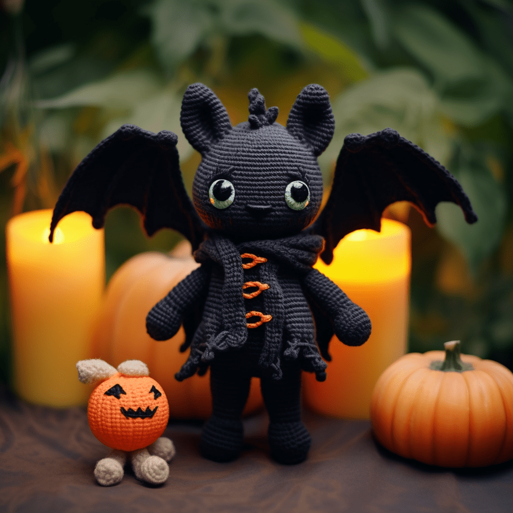 Crochet Halloween Black Dragon & Pumpkin Pattern – Amigurumi Decor