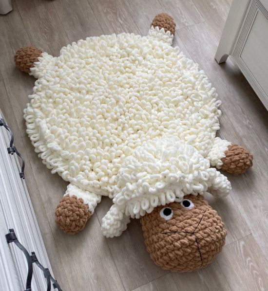 Fluffy Sleepy Sheep Rugs Crochet Pattern
