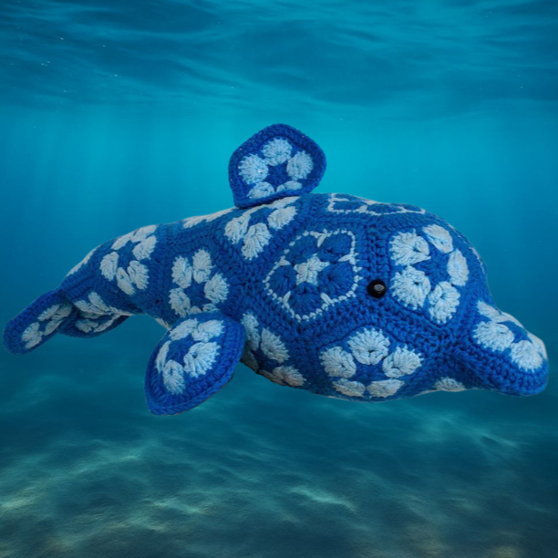Dolphin African flowers Crochet Pattern