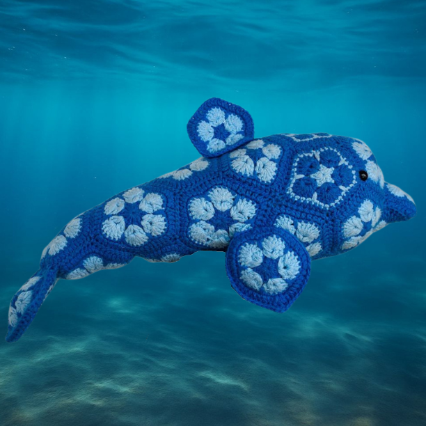 Dolphin African flowers Crochet Pattern