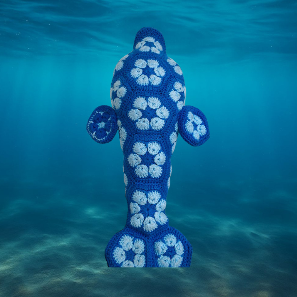 Dolphin African flowers Crochet Pattern