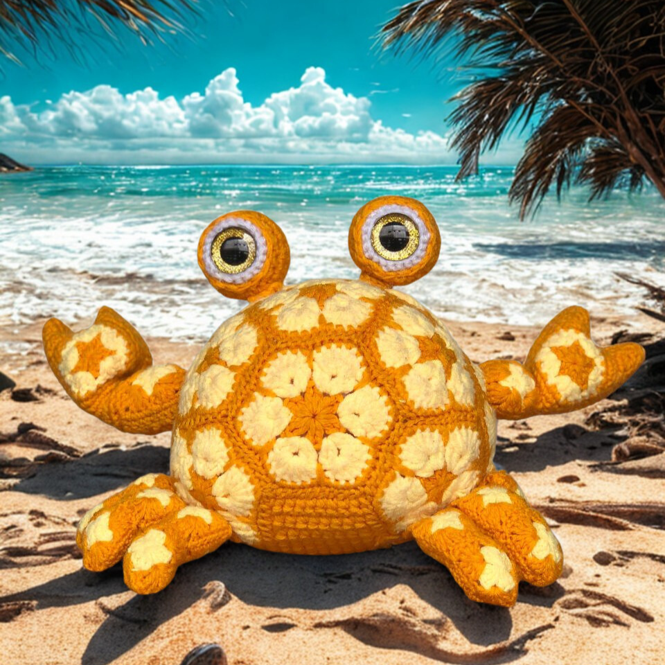Crab African flowers Crochet Pattern