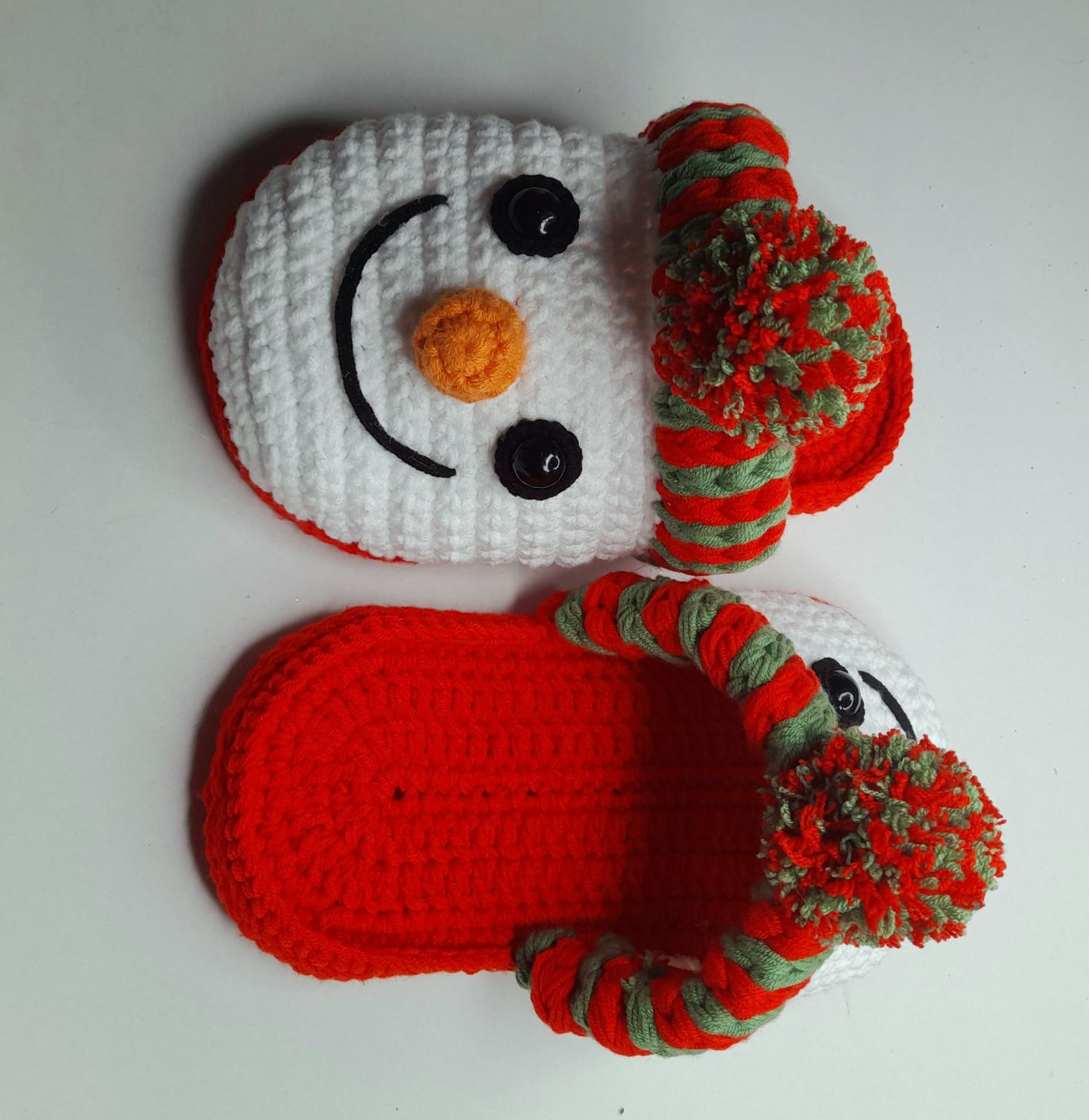 Christmas Snowman Slippers Crochet Pattern