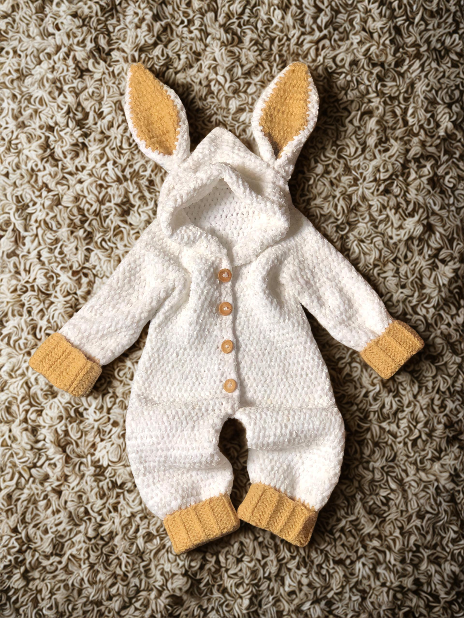 Bunny Baby Jumpsuit, Hat & Shoes Crochet Pattern