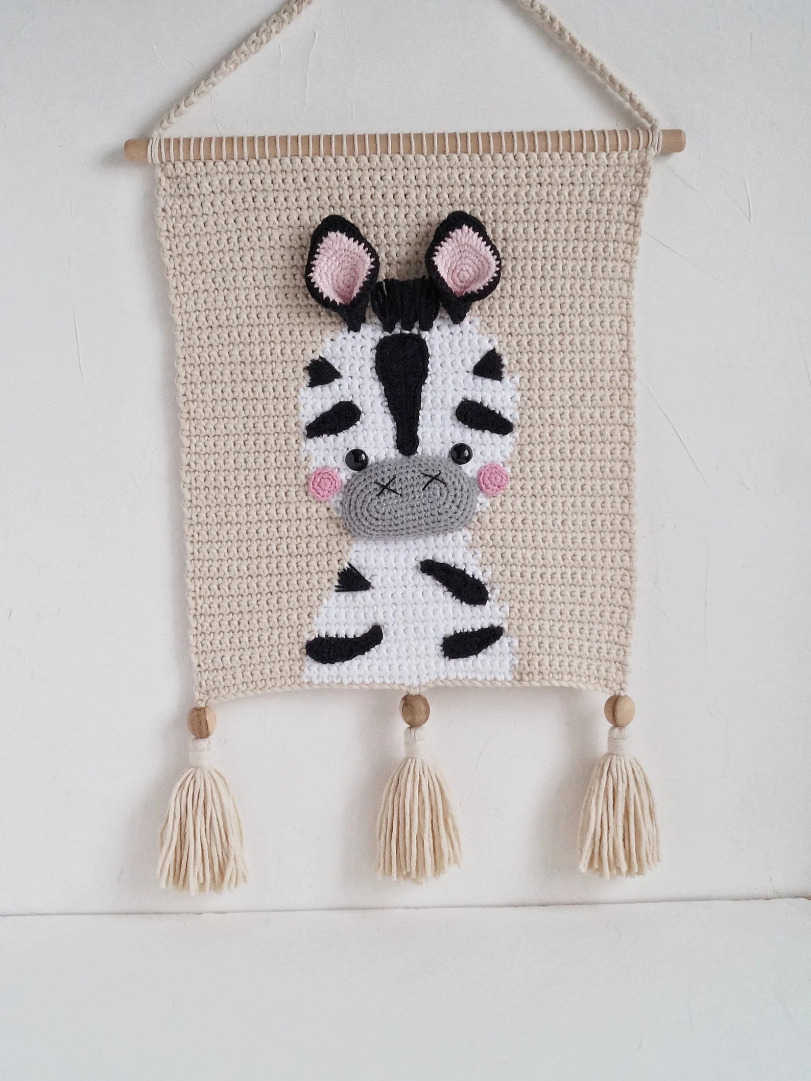 Crochet Safari Wall Hangings Pattern - Cute and Playful Animal Decor