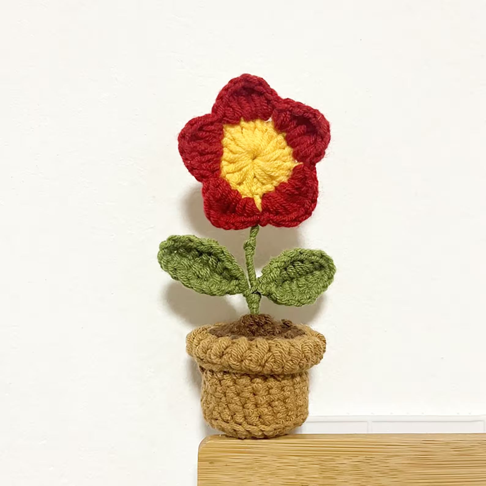crocheted potted plants
